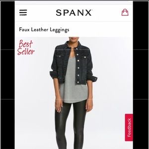 SPANX | NWOT faux leather leggings